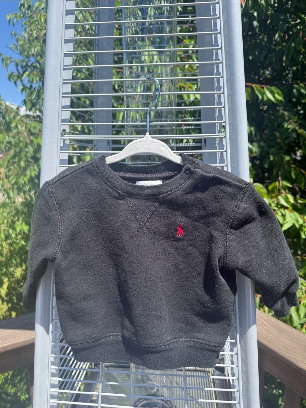 Ralph Lauren Black Crewneck Sweatshirt with Red Pony